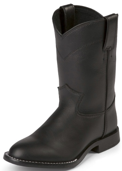 Justin 3133Y Kids Roper Boot with Black Kiddie Leather Foot and a Roper Toe