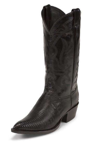 Justin 8105 Men's Exotic Western Boot with Black Lizard Foot and a ...