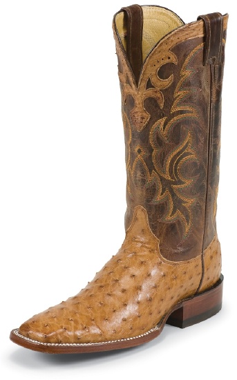 justin full quill ostrich boots square toe