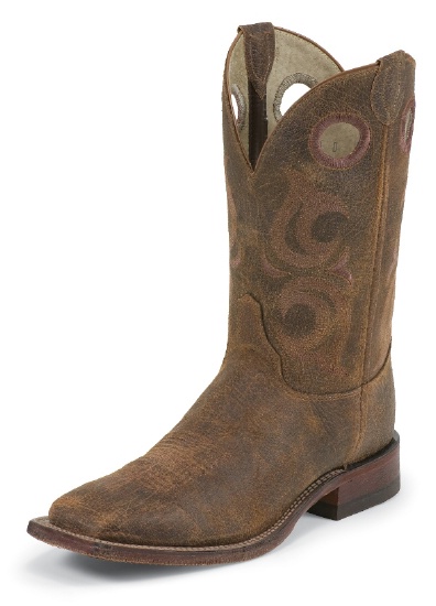Justin BR112 Men's Bent Rail Western Boot with Gaucho Madera Cowhide ...