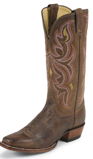 Justin L2687 Ladies Punchy Western Boot with Antique Brown Vintage Goat ...
