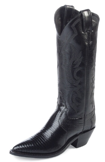 Justin L4786 Ladies Exotic Western Western Boot with Black Lizard Foot ...