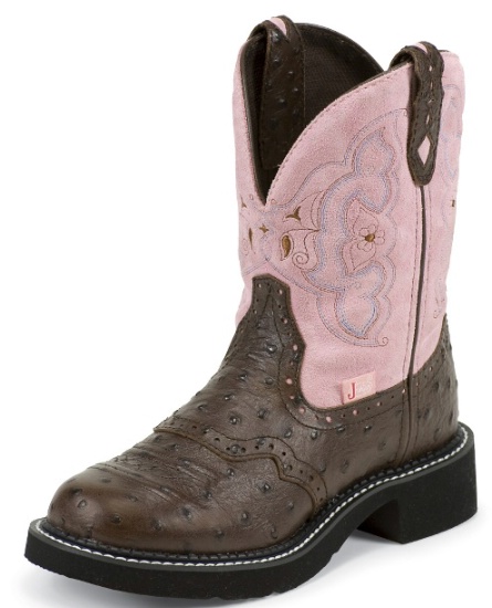 Justin L9935 Ladies Gypsy Casual Boot with Chocolate Ostrich Print Foot ...