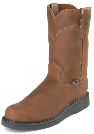 justin round toe work boots