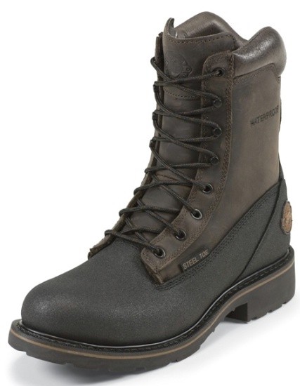mens black leather work boots