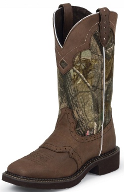 Justin L9609 Ladies Gypsy Western Boot with Aged Bark Cowhide Foot with ...