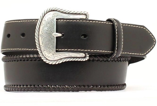 M and F Western Product N2475601 Men's Standard Belt in Black Cow with ...