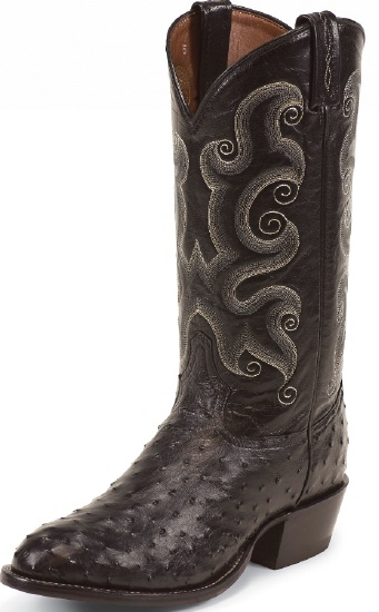 Black Full Quill Ostrich Leather Foot 